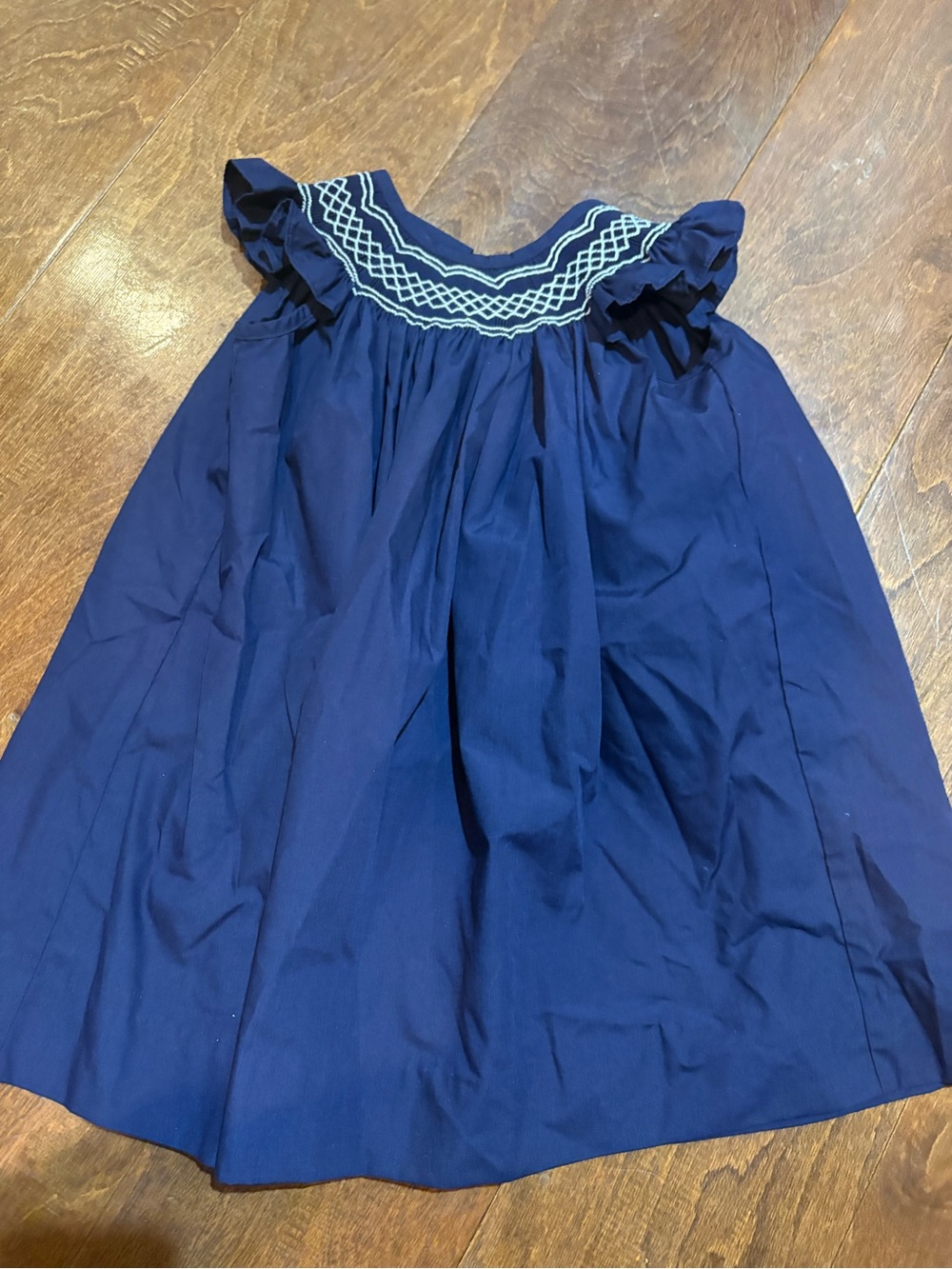 The Beaufort Bonnet Company Navy Dress with White Smocking